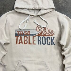 MV Sport Vintage Table Rock Graphic Hoodie Fleece Pullover Beige